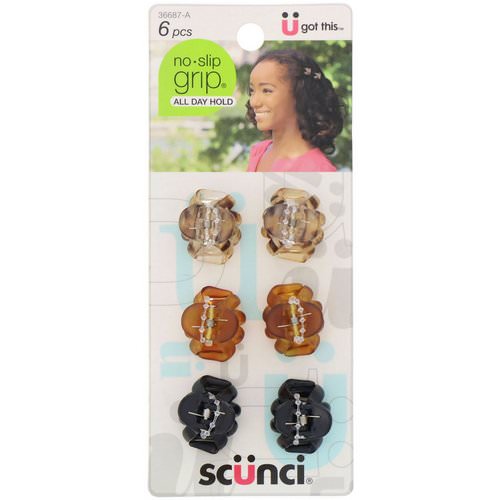 Scunci, No Slip Grip, Mini Octopus Jaw Clips, Assorted Colors, 6 Pieces Review
