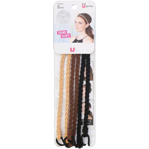 Scunci, Real Style, Suede Braided Headwraps, Neutral, 3 Pieces Review