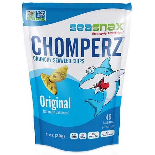 SeaSnax, Chomperz, Crunchy Seaweed Chips, Original, 1 oz (30 g) Review