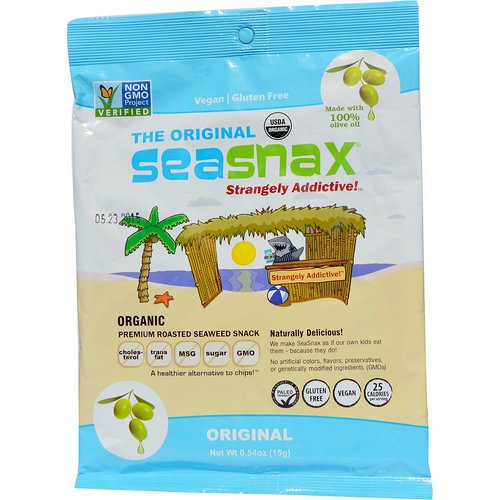 SeaSnax, Organic Premium Roasted Seaweed Snack, Original, 0.54 oz (15 g) Review