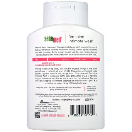 女性衛生, 洗澡: Sebamed USA, Feminine Intimate Wash, 6.8 fl oz (200 ml)