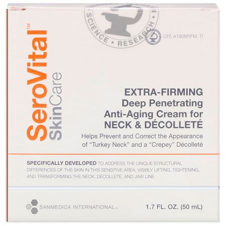 面部保濕霜, 護膚: SeroVital, Anti-Aging Cream for Neck & Decollete, Extra Firming, 1.7 fl oz (50 ml)