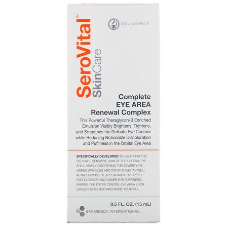 治療, 眼霜: SeroVital, Complete Eye Area, Renewal Complex, 0.5 fl oz (15 ml)