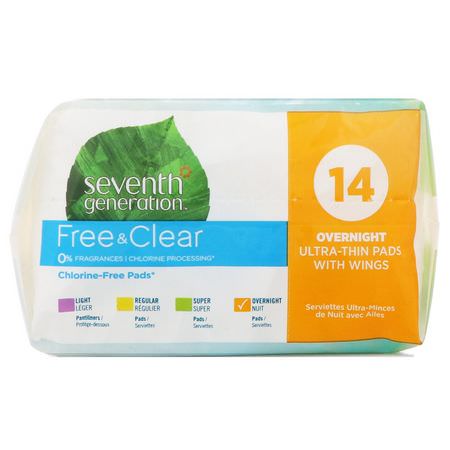 Seventh Generation Disposable Pads - 一次性墊, 女性護墊, 女性衛生用品, 浴室