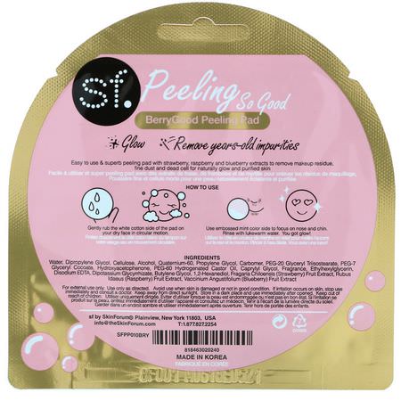 清潔劑, 洗面奶: SFGlow, Peeling So Good, BerryGood Peeling Pad, 1 Pad, 7 ml (0.24 oz)