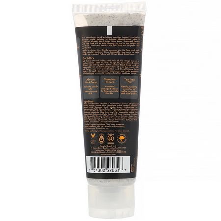 清潔劑, 洗面奶: SheaMoisture, African Black Soap, Clarifying Facial Wash & Scrub, 4 oz (113 g)
