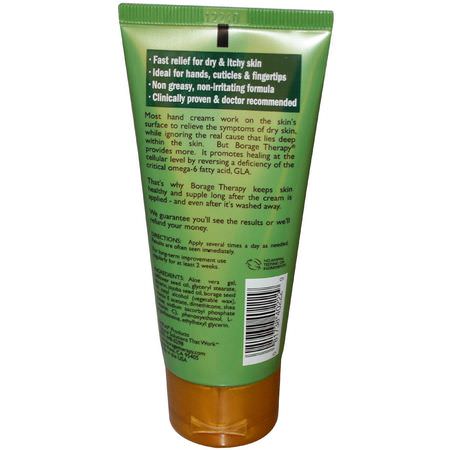 皮膚發癢, 乾燥: Shikai, Borage Therapy, Hand Cream, Aloe Vera Gel, Unscented, 2.5 fl oz (73 ml)