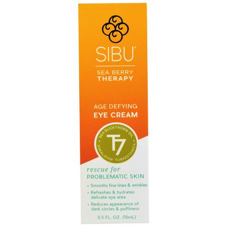 眼霜: Sibu Beauty, Sea Berry Therapy, Age Defying Eye Cream, Sea Buckthorn Oil, T7, 0.5 fl oz (15 ml)