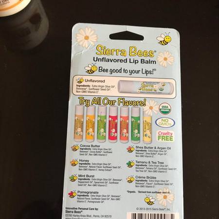 Sierra Bees, Organic Lip Balms, Unflavored, 4 Pack, .15 oz (4.25 g) Each