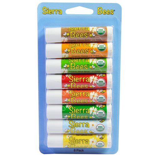 Sierra Bees, Organic Lip Balms Combo Pack, 8 Pack, .15 oz (4.25 g) Each Review