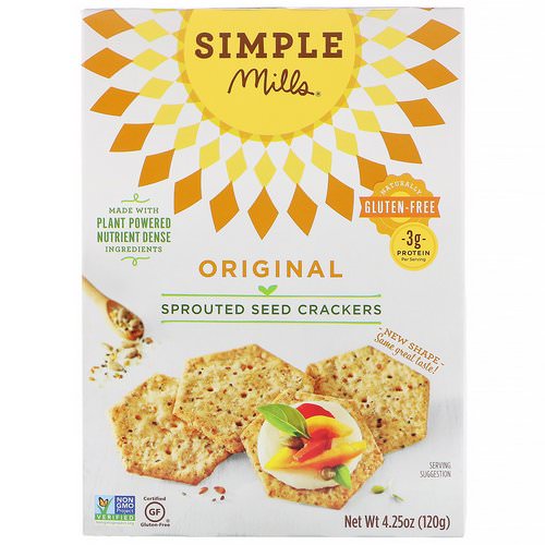 Simple Mills, Sprouted Seed Crackers, Original, 4.25 oz (120 g) Review