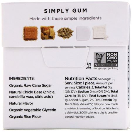 口香糖, 錠劑: Simply Gum, Gum, Natural Fennel, 15 Pieces