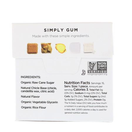 生薑食品, 超級食物: Simply Gum, Gum, Natural Ginger, 15 Pieces