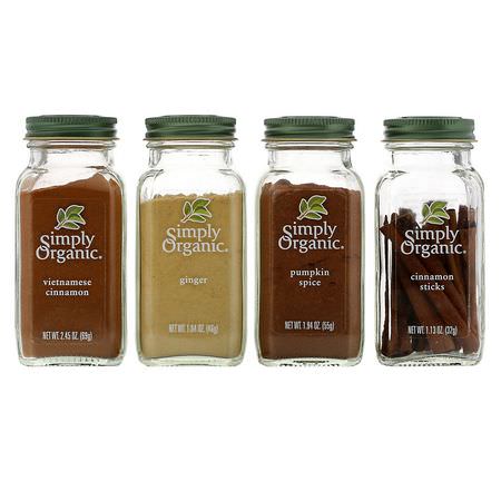 Simply Organic Cinnamon Spices Ginger Spices - 生薑香料, 肉桂香料, 草藥
