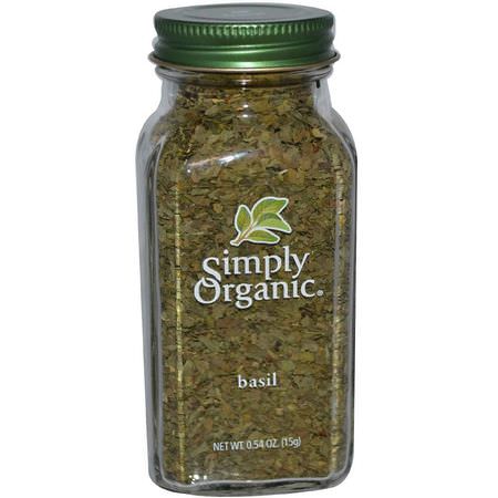 羅勒, 香料: Simply Organic, Basil, 0.54 oz (15 g)