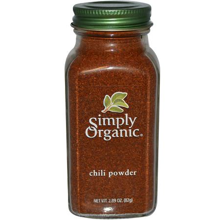 辣椒粉, 香料: Simply Organic, Chili Powder, 2.89 oz (82 g)