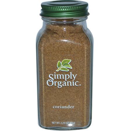 香菜, 香料: Simply Organic, Coriander, 2.29 oz (65 g)