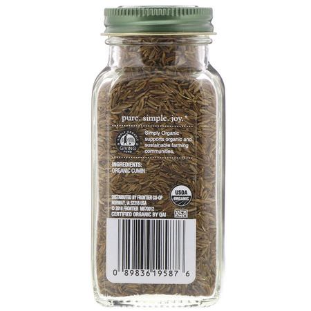 小茴香, 香料: Simply Organic, Cumin Seed, 3.00 oz (85 g)