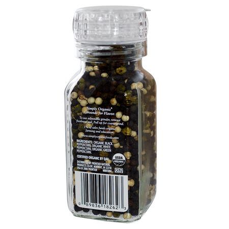 辣椒, 香料: Simply Organic, Get Crackin, Peppercorn Mix, 3.00 oz (85 g)