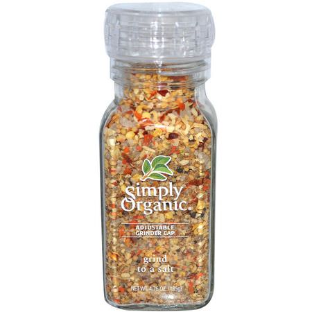 香料, 草藥: Simply Organic, Grind to a Salt Blend, 4.76 oz (135 g)