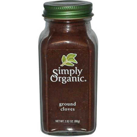 丁香香料: Simply Organic, Ground Cloves, 2.82 oz (80 g)