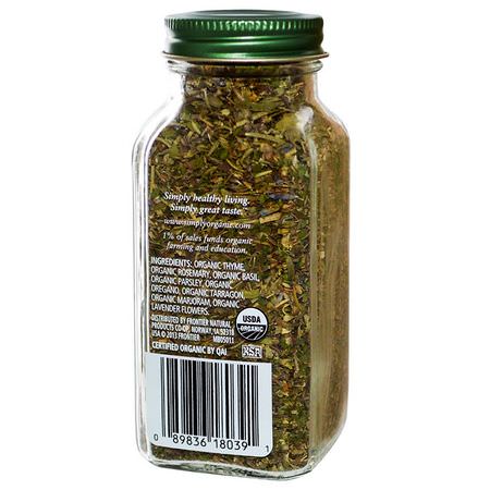 香料, 草藥: Simply Organic, Herbes De Provence, 1.00 oz (28 g)