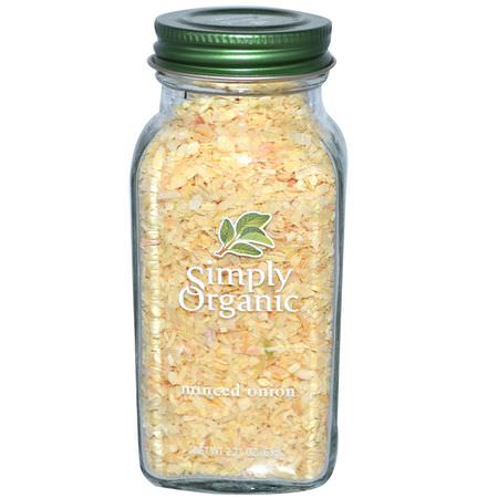 洋蔥, 香料: Simply Organic, Minced Onion, 2.21 oz (63 g)
