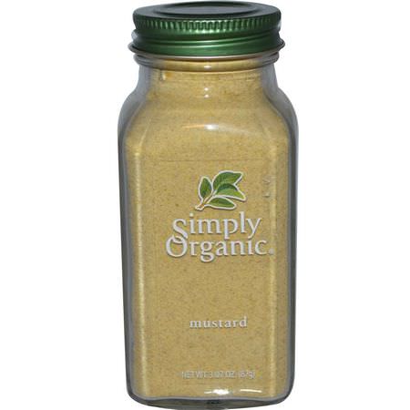 香料, 草藥: Simply Organic, Mustard, 3.07 oz (87 g)