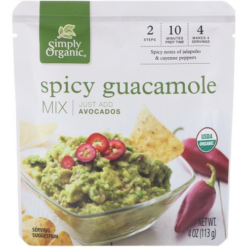 Simply Organic, Organic Spicy Guacamole Mix, 4 oz (113 g) Review