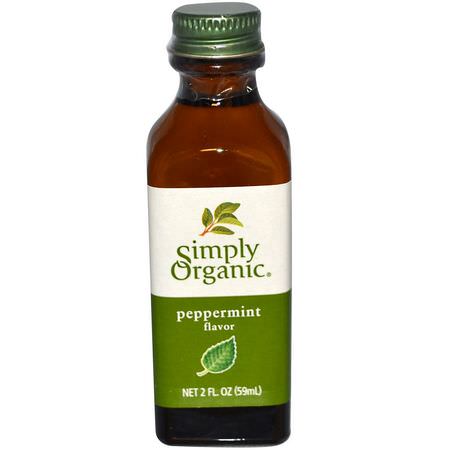 提取物, 調味料: Simply Organic, Peppermint Flavor, 2 fl oz (59 ml)