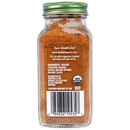 香料, 草藥: Simply Organic, Pumpkin Spice, 1.94 oz (55 g)