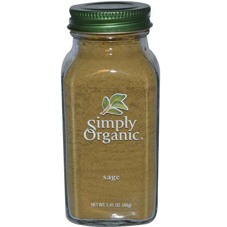 香料, 鼠尾草: Simply Organic, Sage, 1.41 oz (40 g)