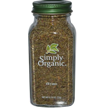 香料, 百里香: Simply Organic, Thyme, 0.78 oz (22 g)