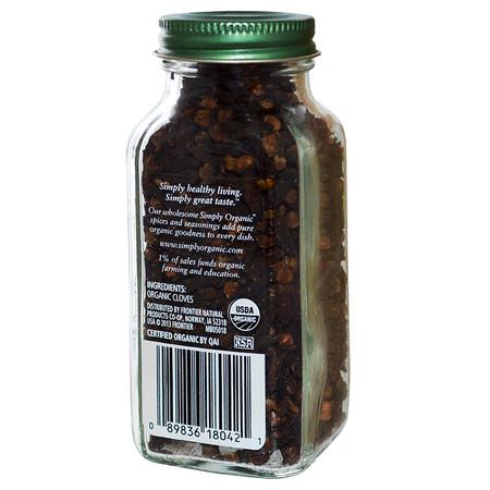 丁香香料: Simply Organic, Whole Cloves, 2.05 oz (58 g)