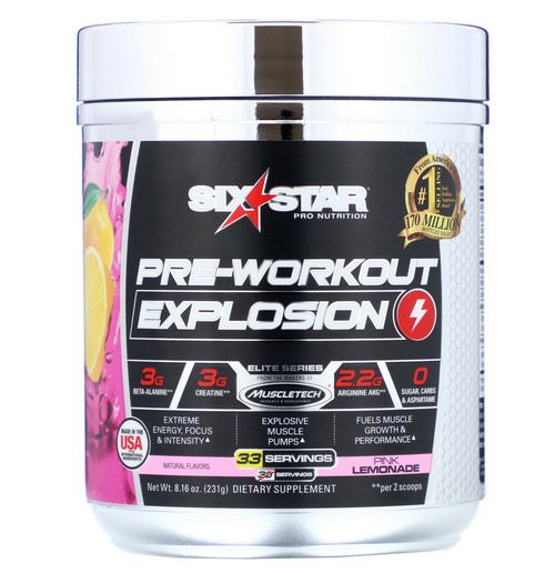 Six Star, Pre-Workout Explosion, Pink Lemonade, 8.16 oz (231 g) Review