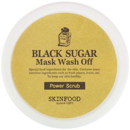 提亮面膜, K美容面膜: Skinfood, Black Sugar Mask Wash Off, 3.52 oz (100 g)