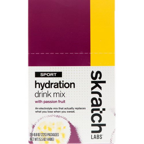 SKRATCH LABS, Sport Hydration Drink Mix, Passion Fruit, 20 Packets, 0.8 oz (22 g) Each Review