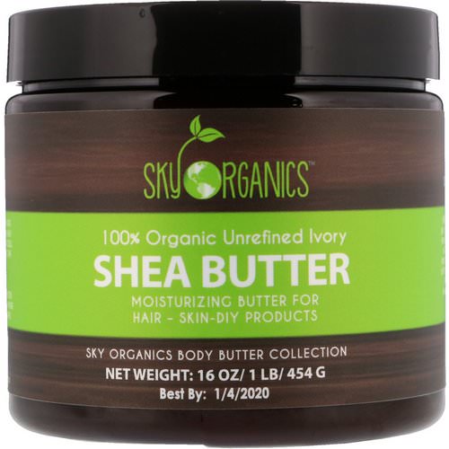 Sky Organics, Shea Butter, 100% Organic Unrefined Ivory, 16 fl oz (454 g) Review