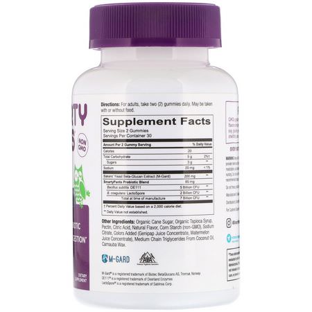 益生菌, 消化: SmartyPants, Adult Probiotic Complete, Blueberry, 60 Gummies