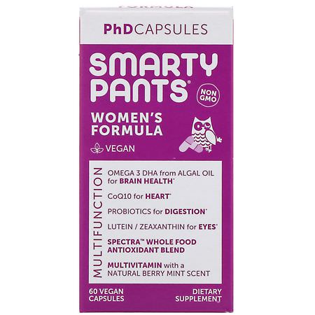 婦女的多種維生素, 婦女的健康: SmartyPants, PhD Capsules, Women's Formula, 60 Vegan Capsules