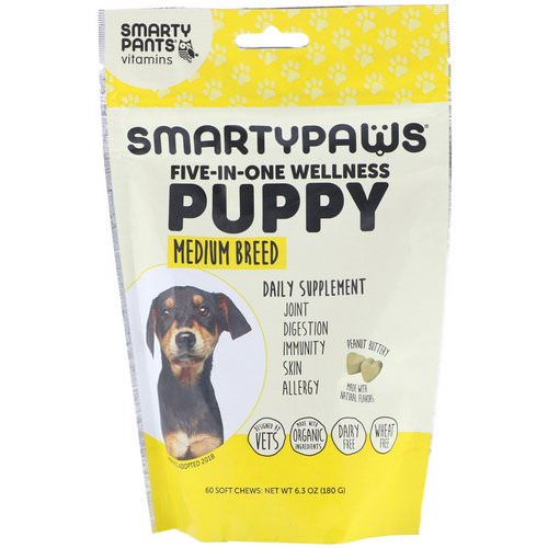 SmartyPants, SmartyPaws, Five-In-One Wellness, Puppy, Medium Breed, 60 Soft Chews Review