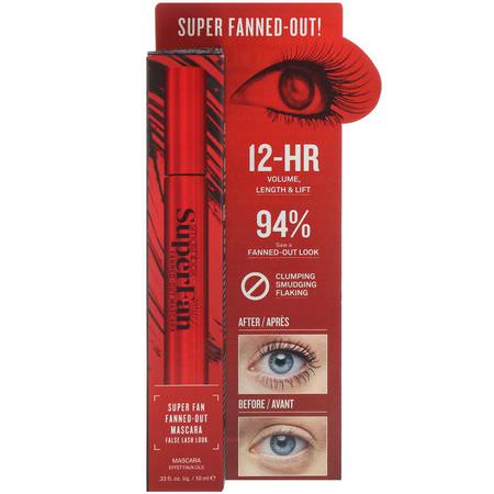 睫毛膏, 眼睛: Smashbox, Super Fan Mascara, Black, 0.33 fl oz (10 ml)
