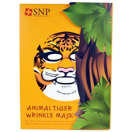 抗衰老面膜, K美容面膜: SNP, Animal Tiger Wrinkle Mask, 10 Masks x (25 ml) Each