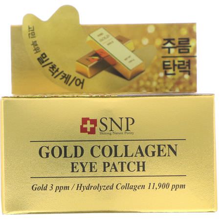 K美容面膜, 果皮: SNP, Gold Collagen, Eye Patch, 60 Patches