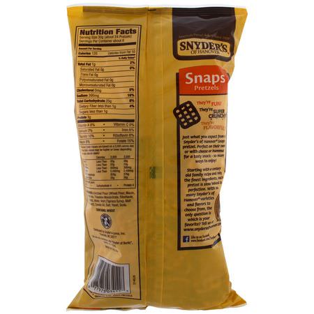 椒鹽脆餅, 小吃: Snyder's, Snaps Pretzels, 9 oz (255.2 g)