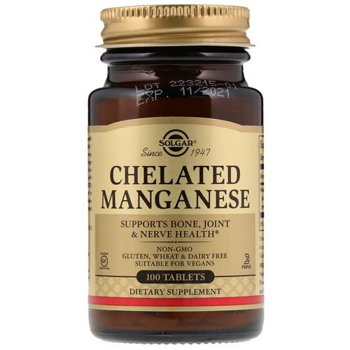 Solgar, Chelated Manganese, 100 Tablets Review