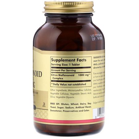 抗氧化劑, 補品: Solgar, Citrus Bioflavonoid Complex, 1,000 mg, 100 Tablets