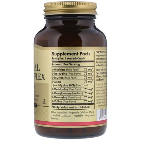 氨基酸: Solgar, Essential Amino Complex, 90 Vegetable Capsules