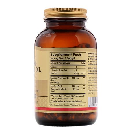 晚櫻草油, 女性健康: Solgar, Evening Primrose Oil, 500 mg, 180 Softgels