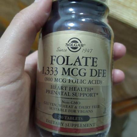 Solgar Folic Acid - 葉酸, 維生素B, 維生素, 補品